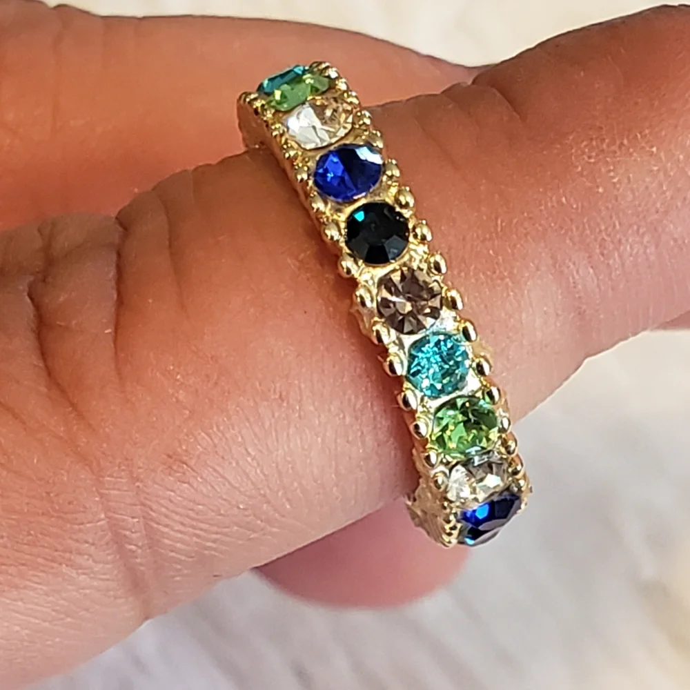Colorful Cubic Zirconia Ring